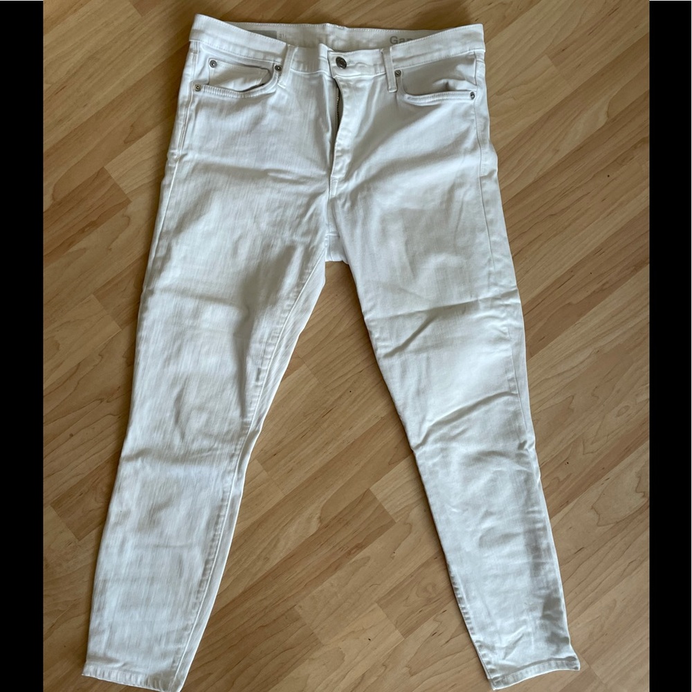 Gap True Skinny White Ankle Jeans